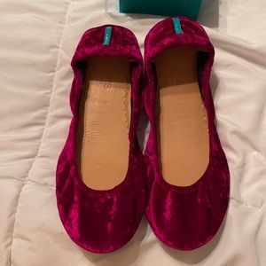 Tyrian purple velvet Tieks - size 9